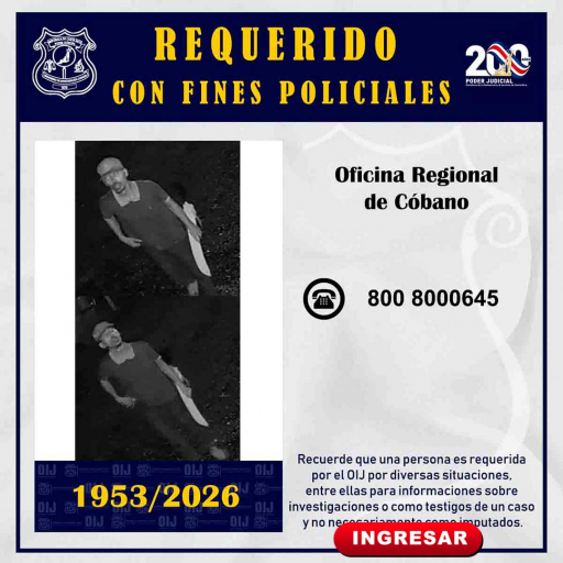 Requerido OIJ Cóbano: 1953-2026