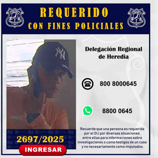 Requerido OIJ Heredia: 2697-2025