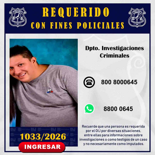 Requerido OIJ San José: 1033-2026