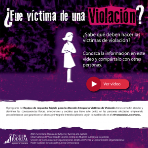 ¿Sabe qué deben hacer las víctimas de violación?