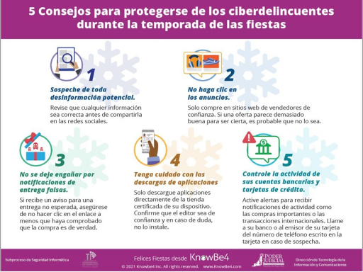 5 Consejos para protegerse de los ciberdelincuentes durante la temporada de las fiestas