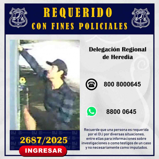 Requerido OIJ Heredia: 2687-2025
