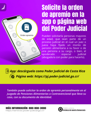 Solicite la orden de apremio en la app o página web del Poder Judicial