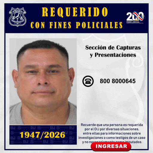 Requerido OIJ San José: 1947-2026