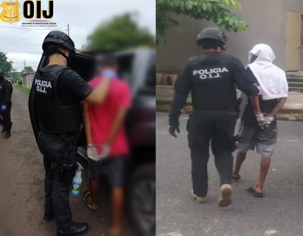 OIJ Delegación Regional de Puntarenas: Dos hombres fueron detenidos como sospechosos de Robo agravado.
