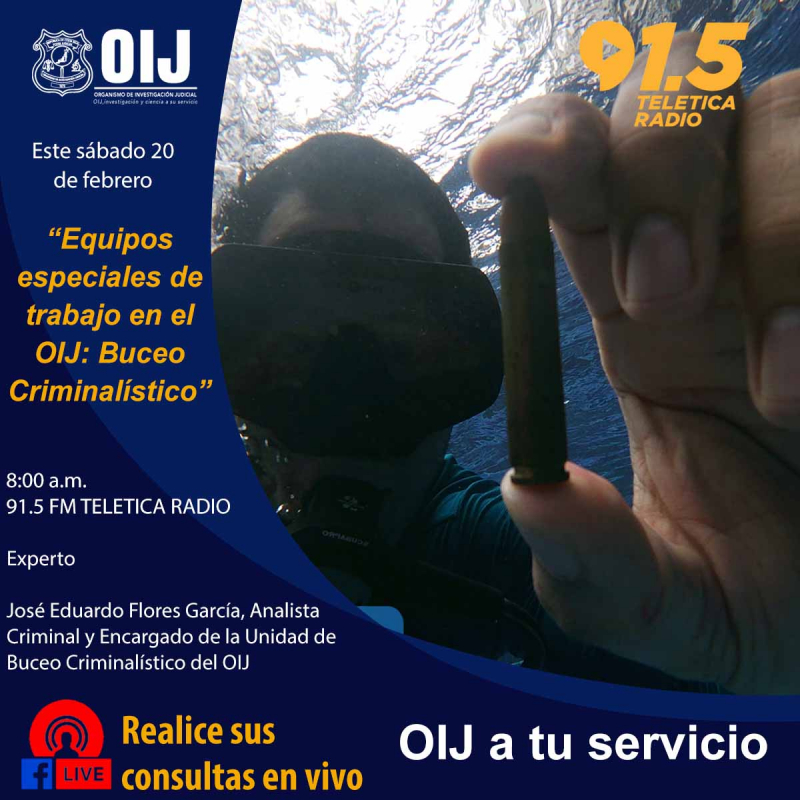 OIJ A Tu Servicio: “Equipos especiales de trabajo en el OIJ: Buceo  Criminalístico”