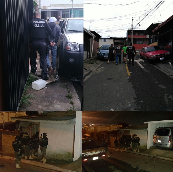 OIJ Delegación Regional de Heredia: Agentes detuvieron a cuatro hombres sospechosos de asalto a local comercial.