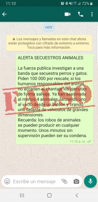 Alerta secuestro de animales