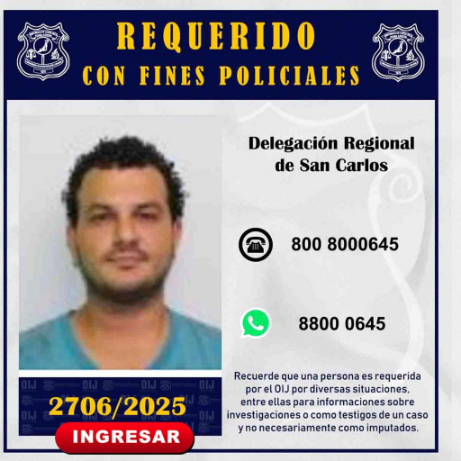 Requerido OIJ San Carlos: 2706-2025