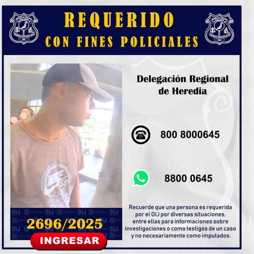 Requerido OIJ Heredia: 2696-2025