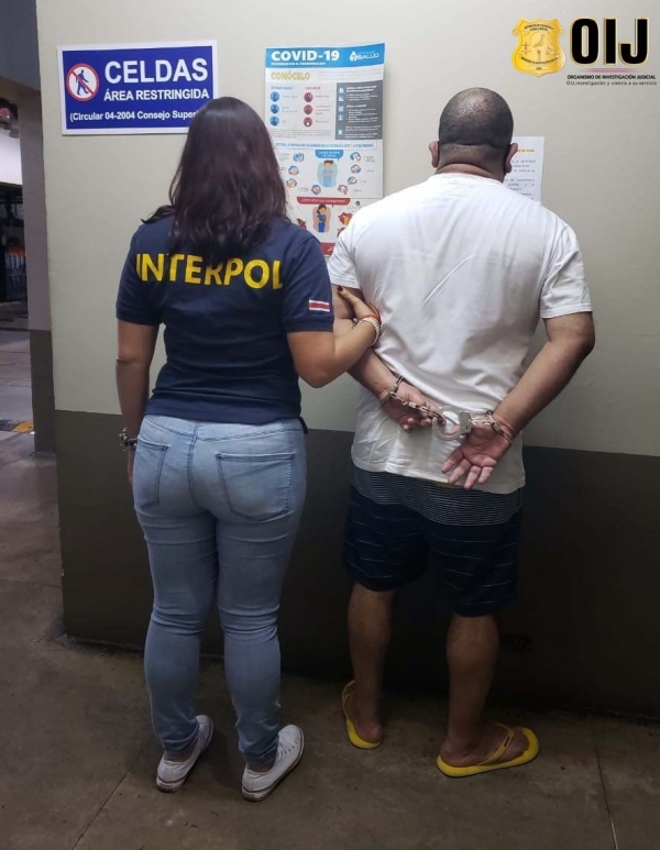 OIJ Oficina Central Nacional INTERPOL – San José: Agentes detuvieron a un hombre requerido por el gobierno de Estados Unidos
