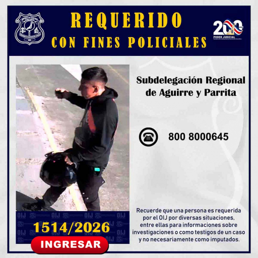 Requerido OIJ Quepos y Parrita: 1514-2026