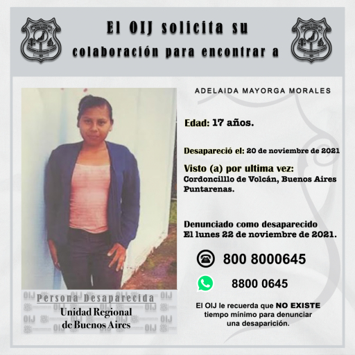 Desaparecida OIJ Buenos Aires: Adelaida Mayorga Morales