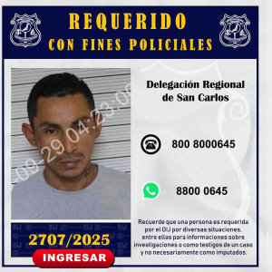 Requerido OIJ San Carlos: 2707-2025