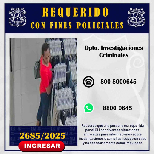 Requerida OIJ San José: 2685-2025