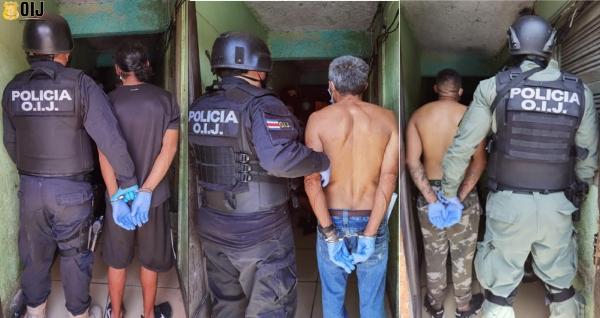 OIJ Sección de Estupefacientes: Tres hombres detenidos como sospechosos de venta de droga