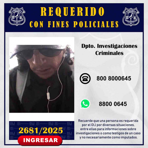 Requerido OIJ San José: 2681-2025