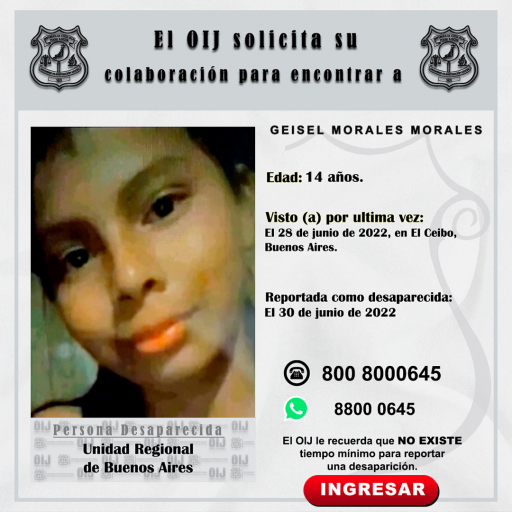 Desaparecida OIJ Buenos Aires: Geisel Morales Morales