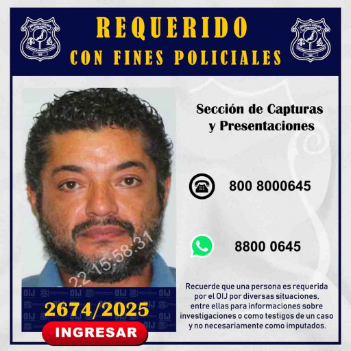 Requerido OIJ San José: 2674-2025